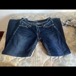 silver jeans